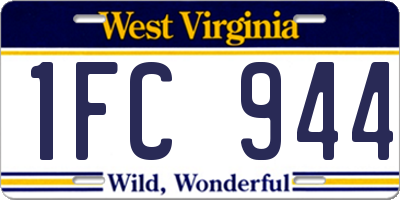 WV license plate 1FC944