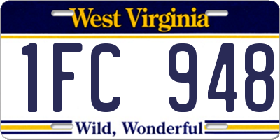 WV license plate 1FC948