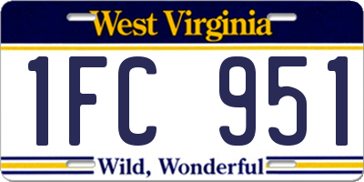 WV license plate 1FC951