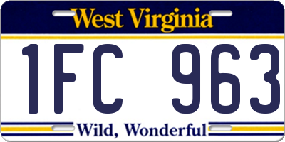 WV license plate 1FC963
