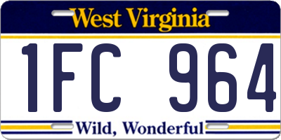 WV license plate 1FC964