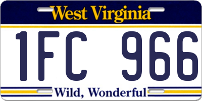 WV license plate 1FC966