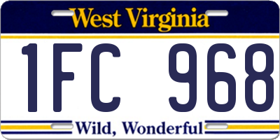 WV license plate 1FC968