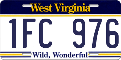 WV license plate 1FC976