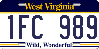 WV license plate 1FC989