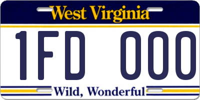 WV license plate 1FD000