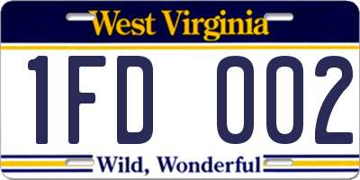 WV license plate 1FD002