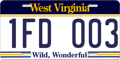 WV license plate 1FD003