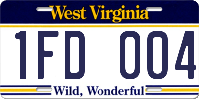 WV license plate 1FD004