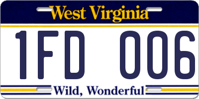WV license plate 1FD006