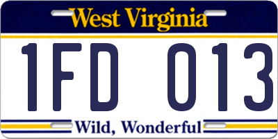 WV license plate 1FD013