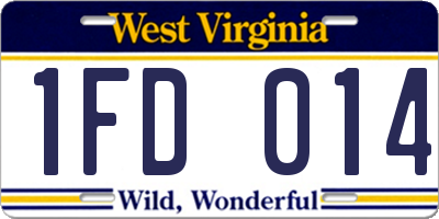 WV license plate 1FD014