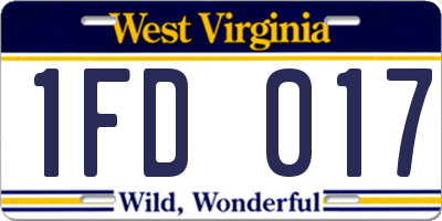 WV license plate 1FD017