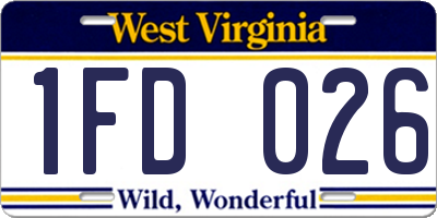 WV license plate 1FD026