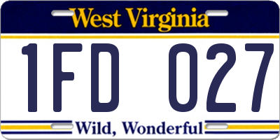 WV license plate 1FD027
