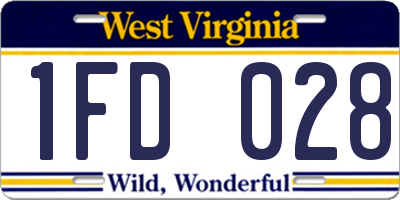 WV license plate 1FD028