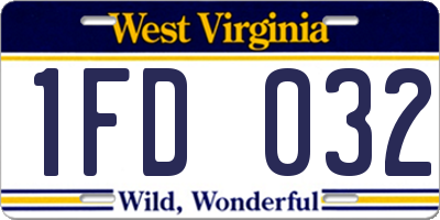 WV license plate 1FD032