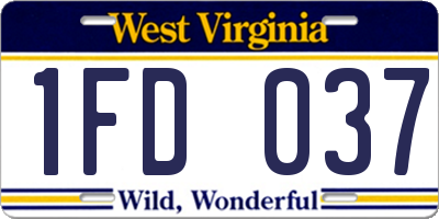 WV license plate 1FD037