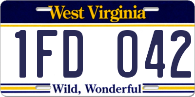 WV license plate 1FD042