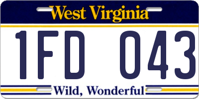 WV license plate 1FD043