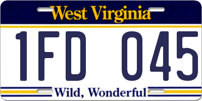 WV license plate 1FD045
