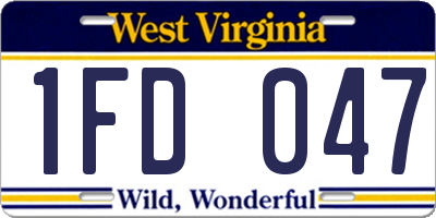 WV license plate 1FD047