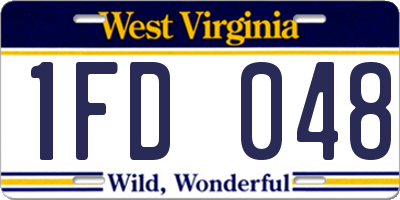 WV license plate 1FD048