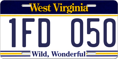 WV license plate 1FD050