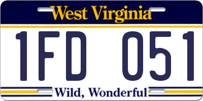 WV license plate 1FD051
