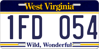 WV license plate 1FD054