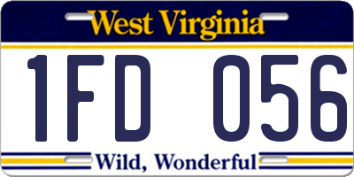 WV license plate 1FD056