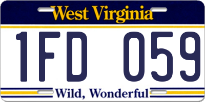 WV license plate 1FD059