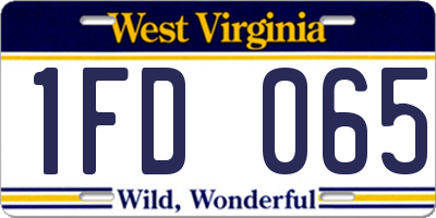 WV license plate 1FD065