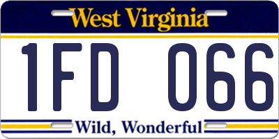 WV license plate 1FD066