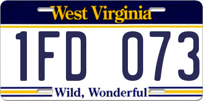 WV license plate 1FD073