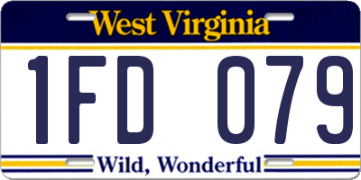 WV license plate 1FD079