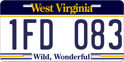 WV license plate 1FD083