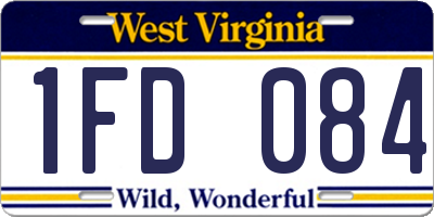 WV license plate 1FD084