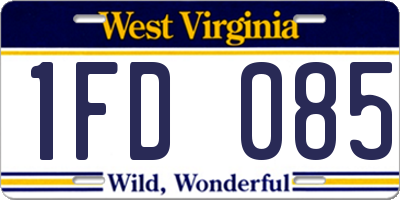 WV license plate 1FD085