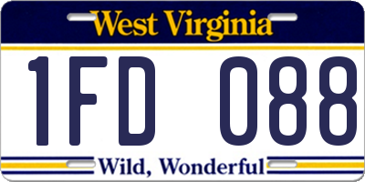 WV license plate 1FD088