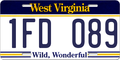 WV license plate 1FD089