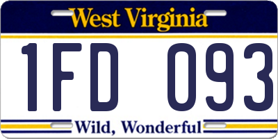 WV license plate 1FD093