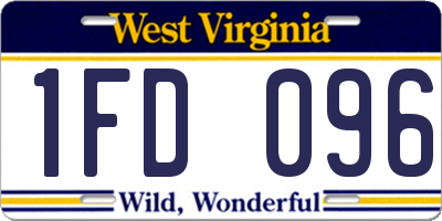 WV license plate 1FD096