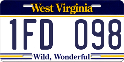 WV license plate 1FD098