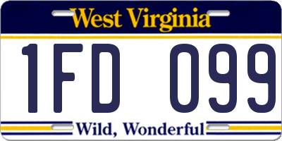 WV license plate 1FD099