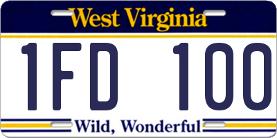 WV license plate 1FD100