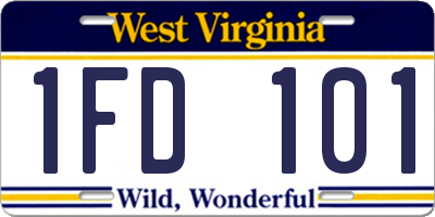 WV license plate 1FD101