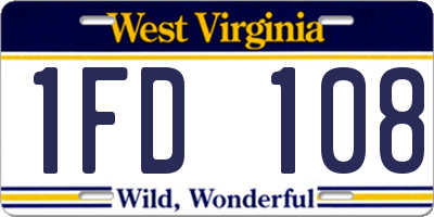 WV license plate 1FD108