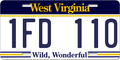 WV license plate 1FD110