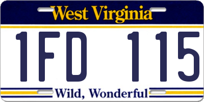 WV license plate 1FD115